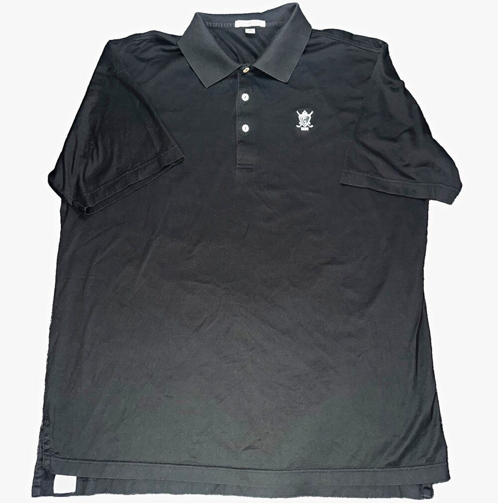 Peter Millar Summer Comfort Mens XL Black Atlanta Athletic Club Golf Polo Shirt